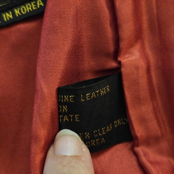 Vintage leather skirt red size 10 - Picture 9 of 13